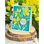 Simon Says Stamp Embossing Folder Alstroemeria Blooms sf614 Every Happiness Barbara Tarayao Yellow Floral Card