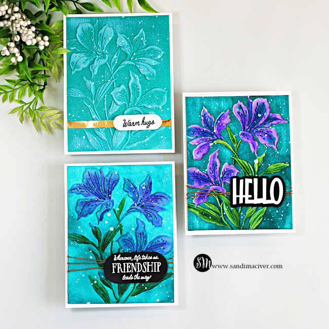 Simon Says Stamp Embossing Folder Alstroemeria Blooms sf614 Every Happiness Sandi MacIver Floral Embossing Techniques Cards  | color-code:ALT04
