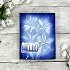Simon Says Stamp Embossing Folder Alstroemeria Blooms sf614 Every Happiness Trina Pham Blue Glow Hello Card
