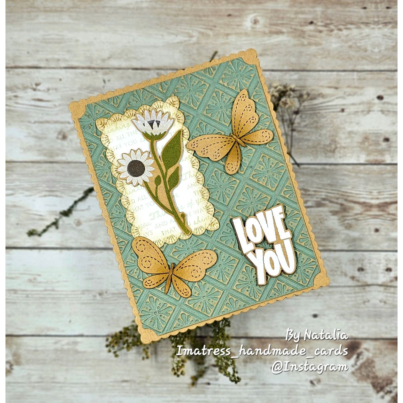Simon Says Stamp Embossing Folder Bedazzled sf617 Natalia Alton Butterflies Card