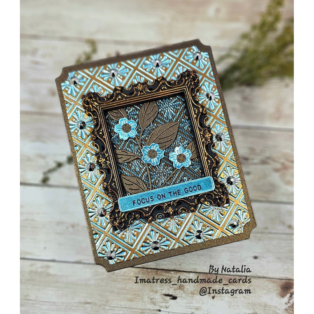 Simon Says Stamp Embossing Folder Bedazzled sf617 Natalia Alton Tile Card
