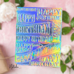 Simon Says Stamp Embossing Folder Birthday Tiles sf599 Stamptember Natasha Polite Iridescent Card