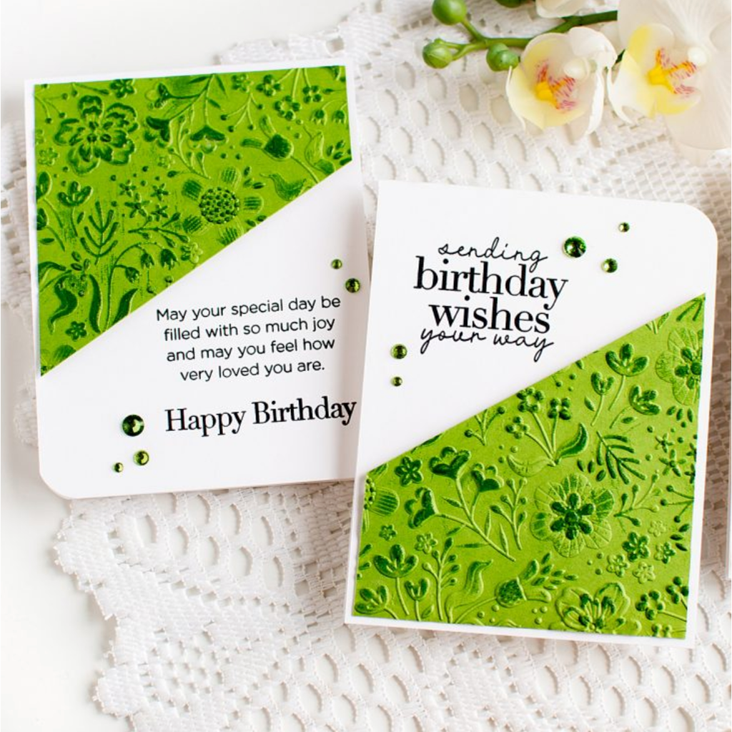 Simon Says Stamp Embossing Folder Boho Flowers sf510 STAMPtember Birthday Card Set Heather Hoffman | color-code:ALT05