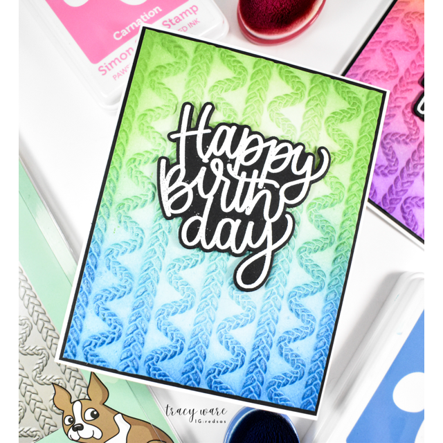 Simon Says Stamp Embossing Folder Braided sf610 In My Heart Birthday Card | color-code:ALT04