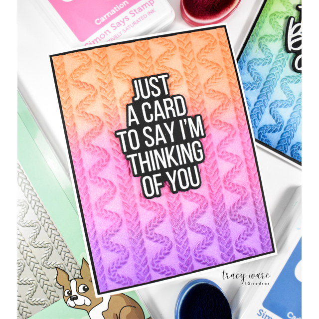 Simon Says Stamp Embossing Folder Braided sf610 In My Heart Thinking of You Card | color-code:ALT03