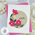 Simon Says Stamp Embossing Folder Circle Braids sf616 Every Happiness Meg Brooks Floral Circle Card