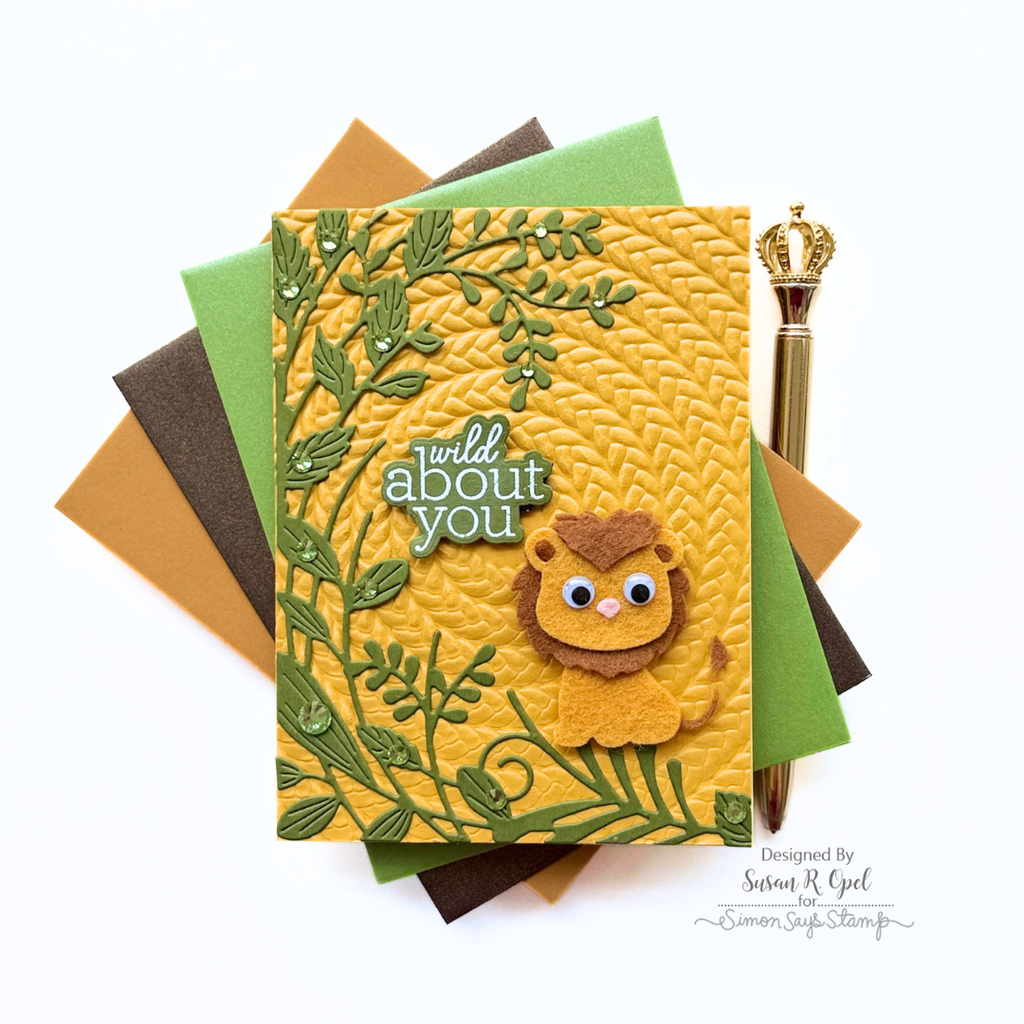 Simon Says Stamp Embossing Folder Circle Braids sf616 Every Happiness Susan R Opel Wild About You Card