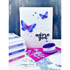 Simon Says Stamp Embossing Folder Curvy Blossom sf598 Shine On Maggie Haas Butterfly Card