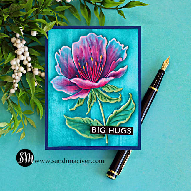 Simon Says Stamp Embossing Folder Curvy Blossom sf598 Shine On Purple Flower Big Hugs Sand MacIver | color-code:ALT02