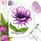 Simon Says Stamp Embossing Folder Curvy Blossom sf598 Shine On Purple Flower Day Brightener Card Suzy Plantamura | color-code:ALT01
