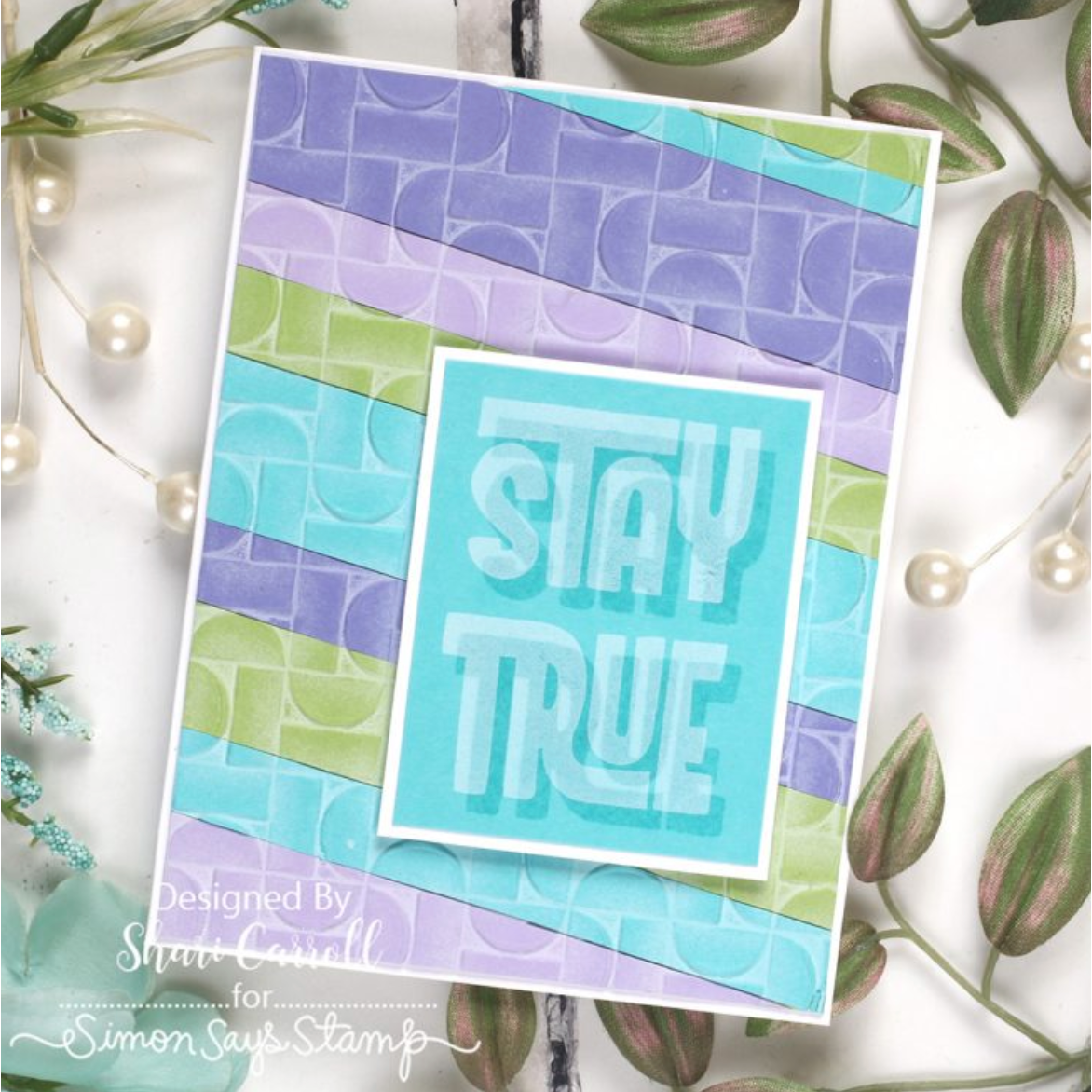 Simon Says Stamp Embossing Folder Demilune sf359 Stay True Card Shari Carroll | color-code:ALT10