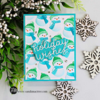 Simon Says Stamp Embossing Folder Dies Cozy Snowmen sfd638set Sending Cheer Sandi MacIver Cool Colors Holiday Card | color-code:ALT01