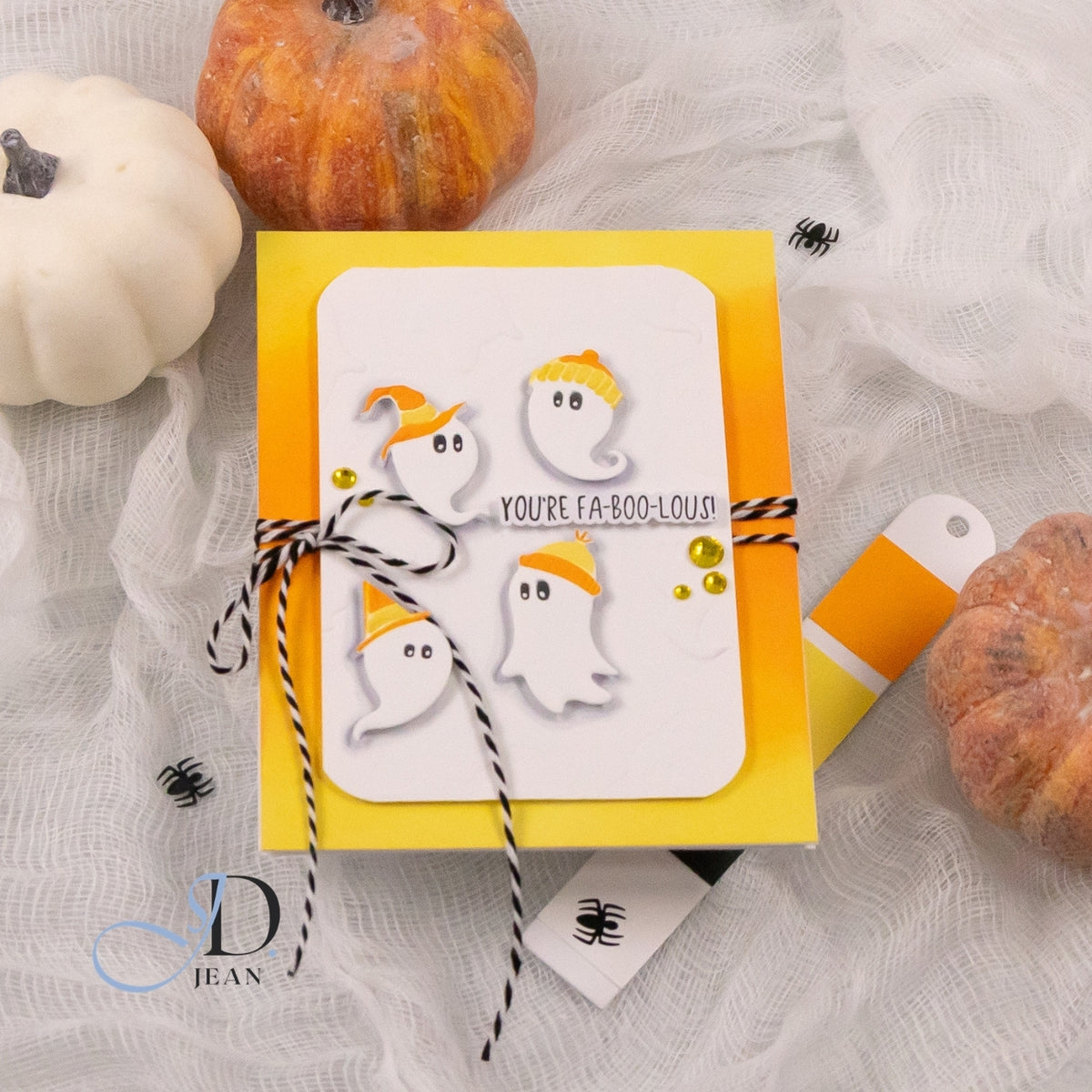 Simon Says Stamp Embossing Folder Dies and Stencils Boo Crew set1374bc Ghost Halloween Card Jean Doeringsfeld