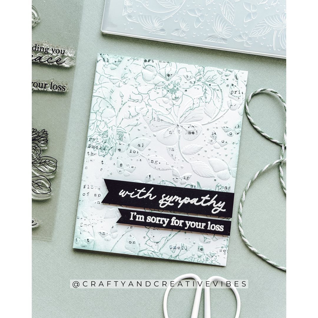 Simon Says Stamp Embossing Folder Dies and Stencils Butterfly Escapade set1216be I Want It All Sorry for You Loss Card