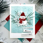 Simon Says Stamp Embossing Folder Dies and Stencils Cozy Snowmen set1404cs Sending Cheer Bobbi Lemanski Holiday Card