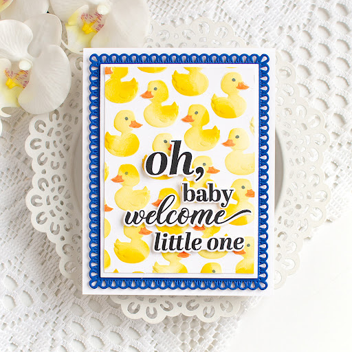 Simon Says Stamp Embossing Folder Dies and Stencils Darling Duckies set1249dd Heather Hoffman Cute Baby Card | color-code:ALT04
