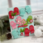 Simon Says Stamp Embossing Folder Dies and Stencils Mitten Garland set1399mg Sending Cheer Nichol Spohr Merry and Bright Modern Colors Holiday Card