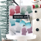 Simon Says Stamp Embossing Folder Dies and Stencils Mitten Garland set1399mg Sending Cheer Shari Carroll Cheerful Wintry Joy Card