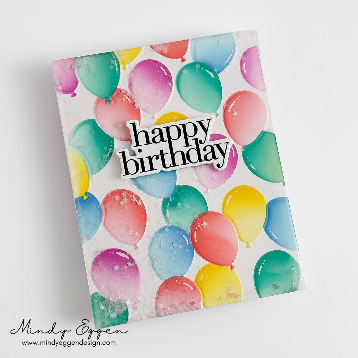 Simon Says Stamp Embossing Folder, Dies, and Stencils Party Balloons set1371pb Mindy Eggen Birthday Party Card | color-code:ALT0