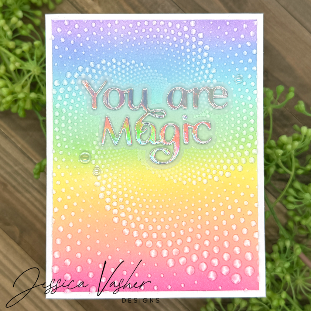 Simon Says Stamp Embossing Folder Dotted Spiral sf477 STAMPtember Friend Card Jessica Vasher | color-code:ALT07