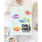 Simon Says Stamp Embossing Folder Dotty Contour sf530 Shine On Chill Vibes Fish Card Nicky Meek