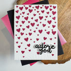 Simon Says Stamp Embossing Folder Dotty Contour sf530 Shine On Falling Hearts Adore You Card Kristin Sluhan