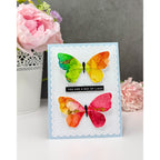 Simon Says Stamp Embossing Folder Dotty Contour sf530 Shine On Two Butterflies Ray of Light Card Michelle Peckham