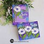 Simon Says Stamp Embossing Folder Dotty Contour sf530 Shine On Vari-Colored Daisy Hello Cards Sandi MacIver | color-code:ALT01