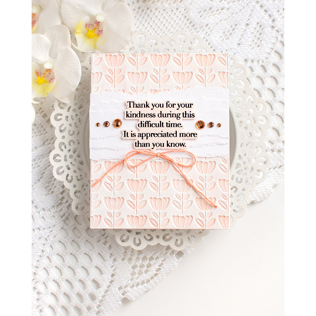 Simon Says Stamp Embossing Folder Everlasting Flowers sf623 In My Heart Bereavement Thank You Card Heather Hoffman | color-code:ALT09