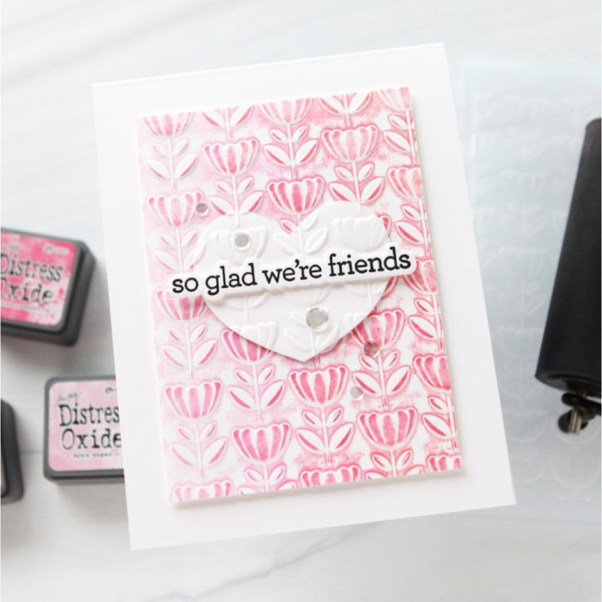 Simon Says Stamp Embossing Folder Everlasting Flowers sf623 In My Heart Friend Card CZ Design | color-code:ALT06