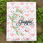 Simon Says Stamp Embossing Folder Everlasting Flowers sf623 In My Heart Grateful Card