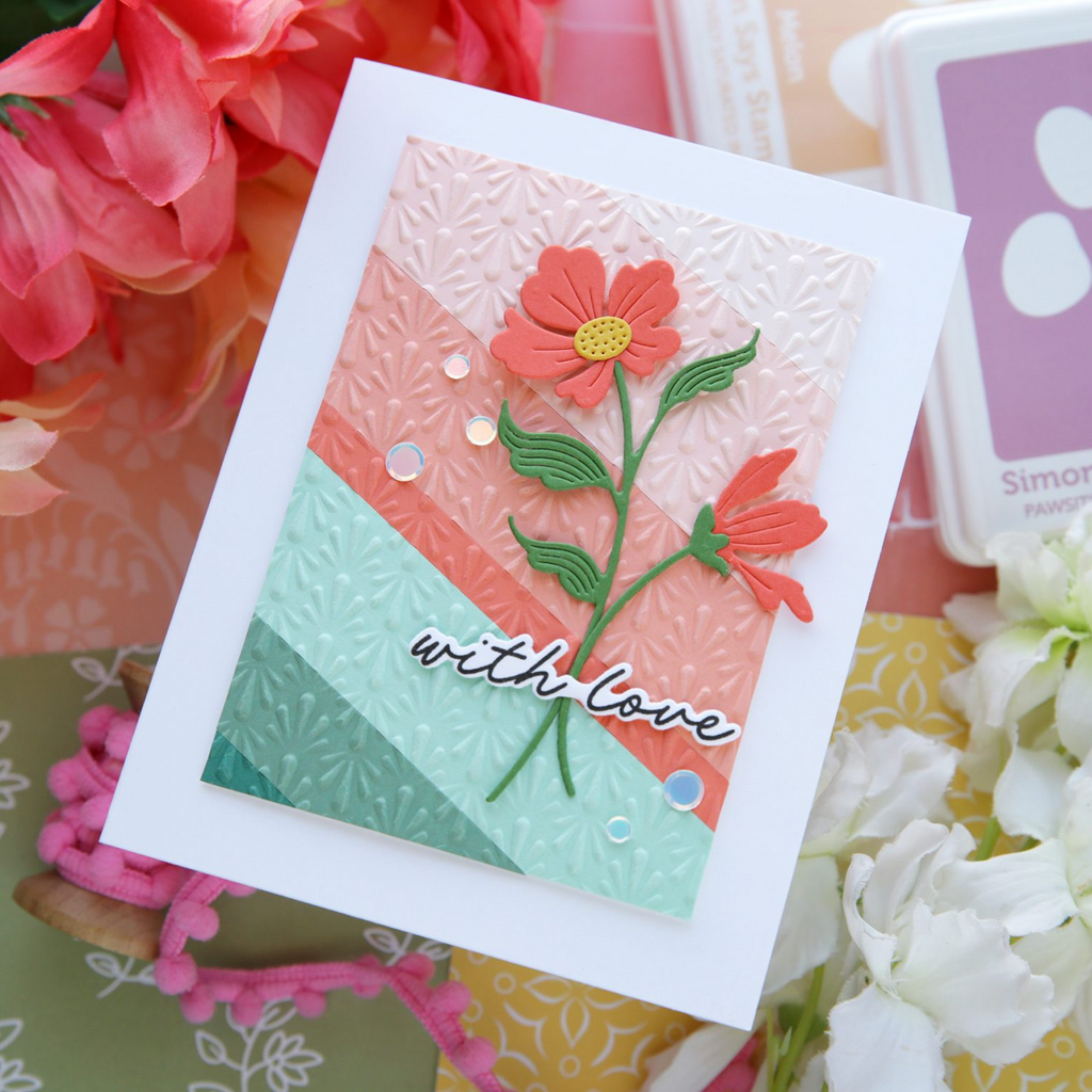 Simon Says Stamp Embossing Folder Fanfare sf544 Beautiful Moments With Love Card Laura Bassen | color-code:ALT03