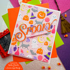 Simon Says Stamp Embossing Folder Halloween Collage sf662 Stamptember Keisha Charles Spooky Card