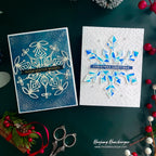 Simon Says Stamp Embossing Folder Melbourne sf537 Stamptember Heejung Hunsberger Snowflake Cards