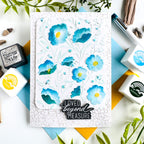 Simon Says Stamp Embossing Folder Morning Glory Vibes sf581 Bobbi Lemanski Love Blue Flowers Card