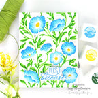 Simon Says Stamp Embossing Folder Morning Glory Vibes sf581 Suzy Plantamura Just Because Blue Flowers Card | color-code:ALT05