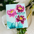 Simon Says Stamp Embossing Folder Peony Trio sf605 Shine On Adore You Blooms Card Kailash Naidoo