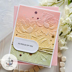 Simon Says Stamp Embossing Folder Peony Trio sf605 Shine On Proud of You Card Meg Brooks