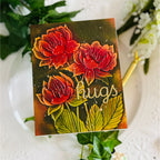 Simon Says Stamp Embossing Folder Peony Trio sf605 Shine On Red Blooms Hugs Card Kailash Naidoo