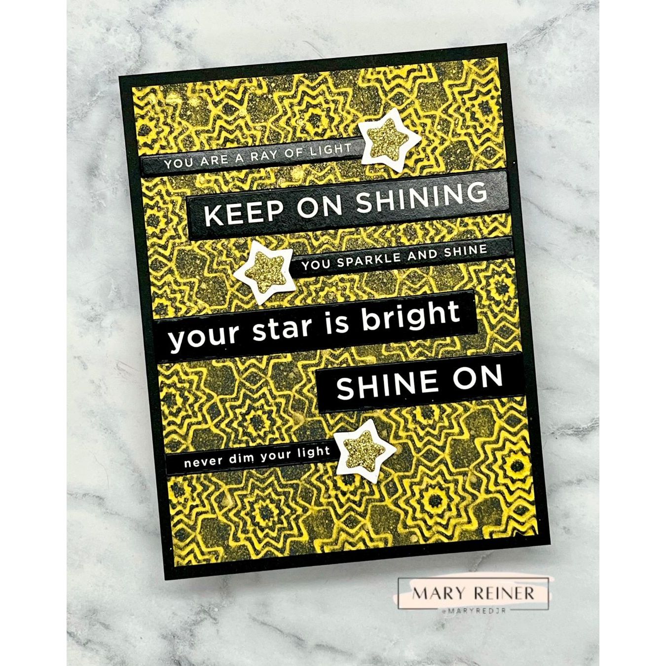 Simon Says Stamp Embossing Folder Presto Pop sf578 Shine On Keep On Shining Card Mary Reiner