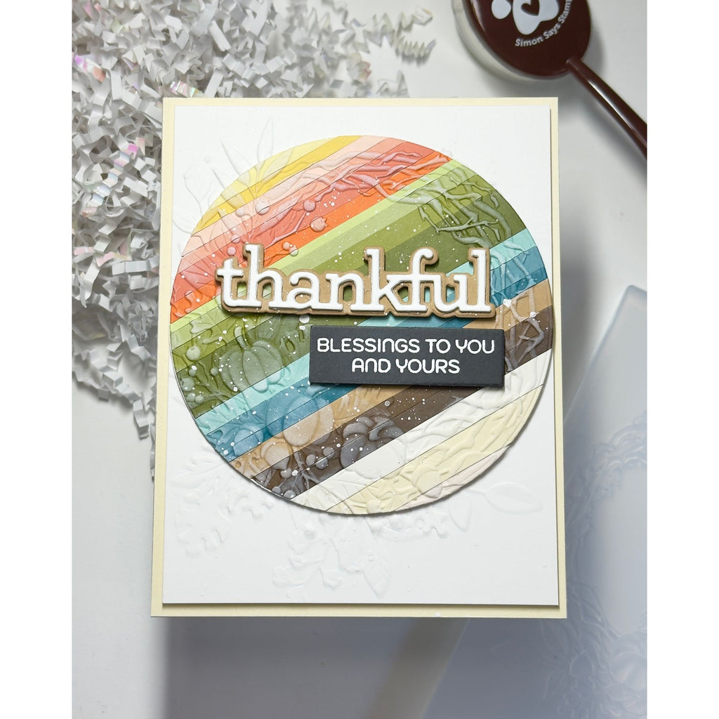 Simon Says Stamp Embossing Folder Pumpkin Wreath sf667 Stamptember Karen Downs Thanksgiving Card