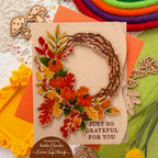 Simon Says Stamp Embossing Folder Pumpkin Wreath sf667 Stamptember Keisha Charles Thanksgiving Card