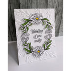 Simon Says Stamp Embossing Folder Whirlpool Spinner sf591 Every Happiness Lisa Addesa Fresh Daisy Thinking of You Card