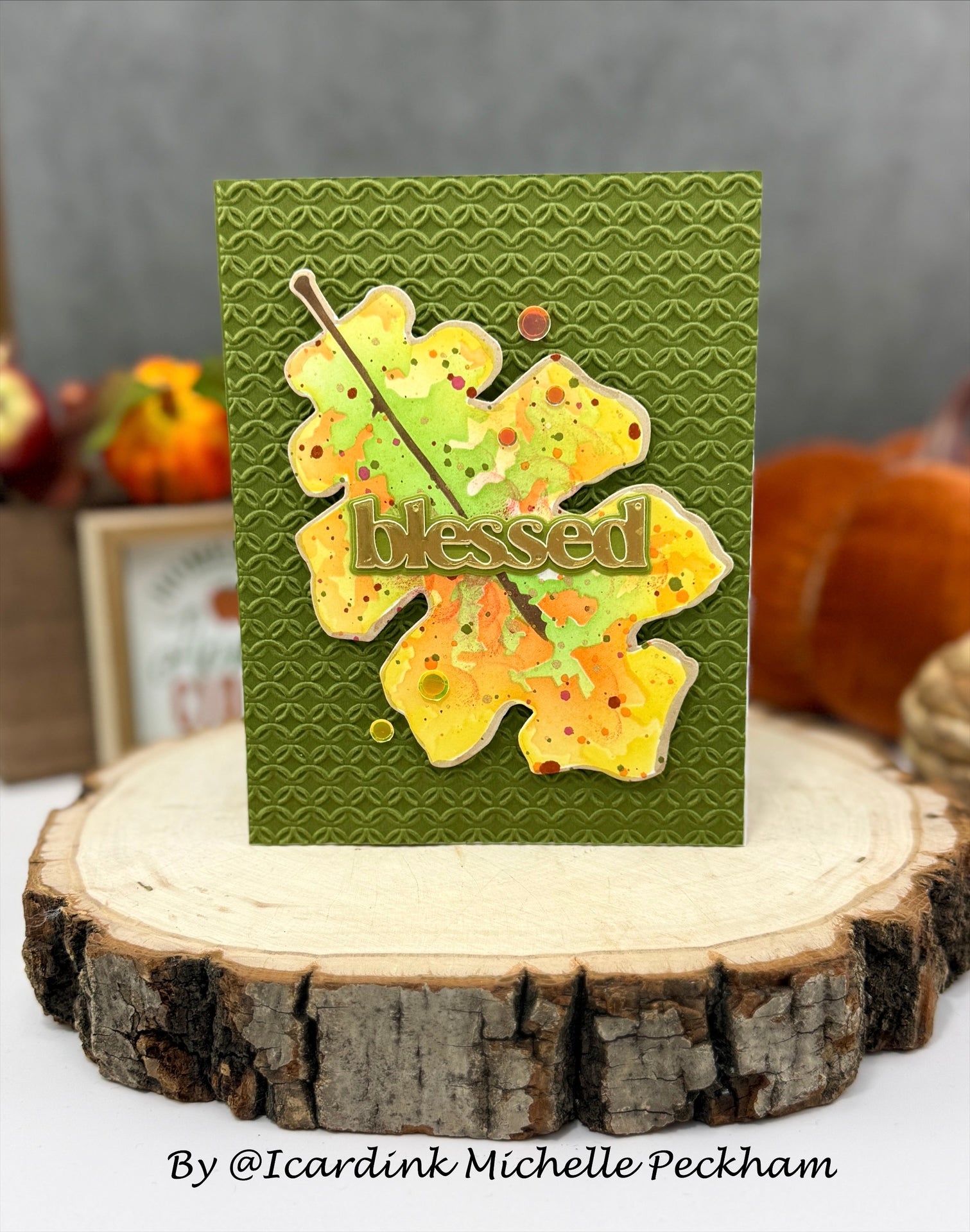 Simon Says Stamp Embossing Folder Woven Rings sf586 Michelle Peckham Blessed Fall Card