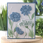 Simon Says Stamp Embossing Folder and Cutting Dies Blooming Beauties sfd580 Always There Yours Alwasy Card blue floral Shari Carroll