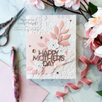 Simon Says Stamp Embossing Folder and Cutting Dies Boho Flowers sfd510 STAMPtember Peach Mother's Day Card Emily Midgett | color-code:ALT05