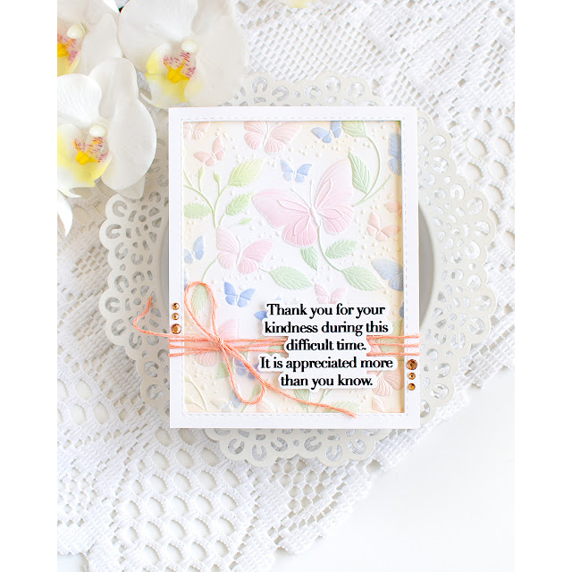 Simon Says Stamp Embossing Folder and Cutting Dies Butterfly Escapade sfd582 In My Heart Bereavement Thank You Card Heather Hoffman | color-code:ALT11