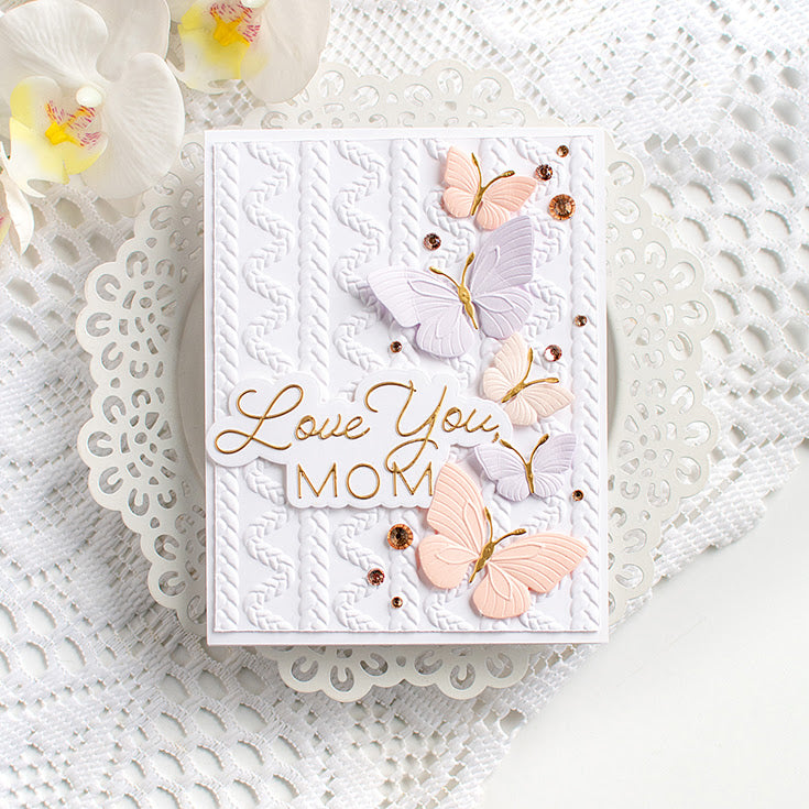 Simon Says Stamp Embossing Folder and Cutting Dies Butterfly Escapade sfd582 In My Heart Love you, Mom Card Heather Hoffman | color-code:ALT03