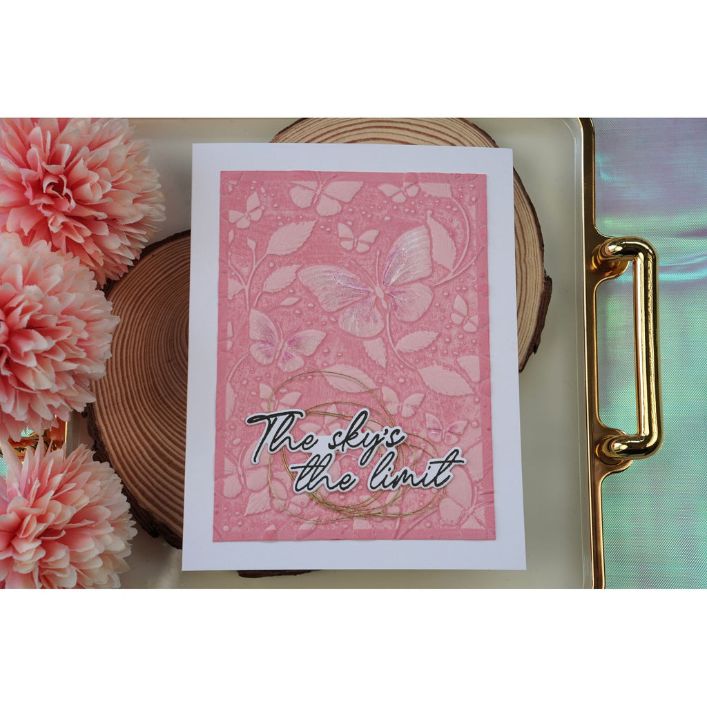 Simon Says Stamp Embossing Folder and Cutting Dies Butterfly Escapade sfd582 In My Heart Sky's the Limit Card
