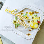 Simon Says Stamp Embossing Folder and Cutting Dies Darling Duckies sfd575 Baby Duck Shaker Card Emily Midgett | color-code:ALT0
